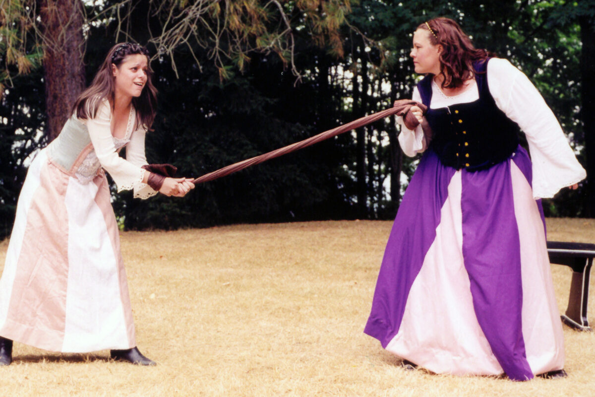 Linda Lombardi and Amelia Meckler in The Taming of the Shrew