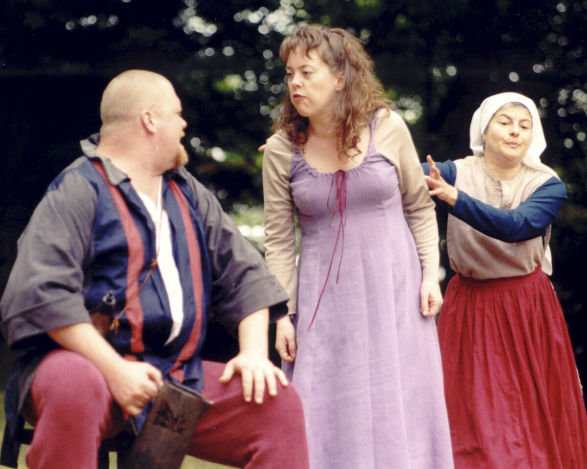 Donn MacEllis, Holly Fowers and Laurie Winogrand in Henry IV, part 2