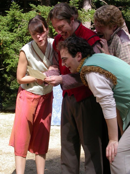 Jennifer Marley, Ray Irvin, Peter Diseth, and Charles Lackey in The Merchant of Venice, 2003