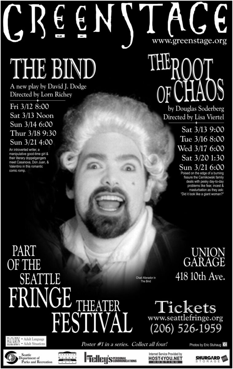 Fringe Festival 1999 poster. Four different posters were used. This one features Chad Afanador