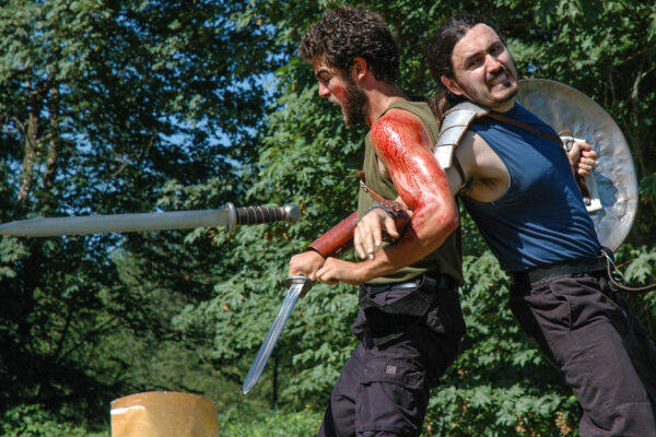 Christopher Domig and Lincoln Lopez in Coriolanus - 2004