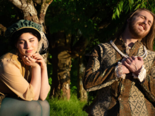 Tweflth Night 2024 Jasmine Neshama Harrick as Viola, Cameron Widmark as Orsino. Photo by Ken Holmes