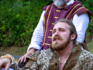 Marc "Mok" Moser, Cameron Widmark. 2024 Twelfth Night by GreenStage. Photo by Ken Holmes. Photo by Ken Holmes.