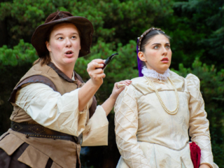 Katie Dreessen, Jasmine Neshama Harrick. 2024 Twelfth Night by GreenStage. Photo by Ken Holmes. Photo by Ken Holmes.