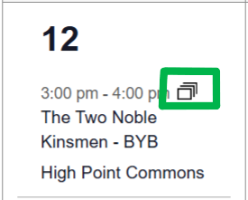 Calendar series icon is shown surrounded by green rectangle